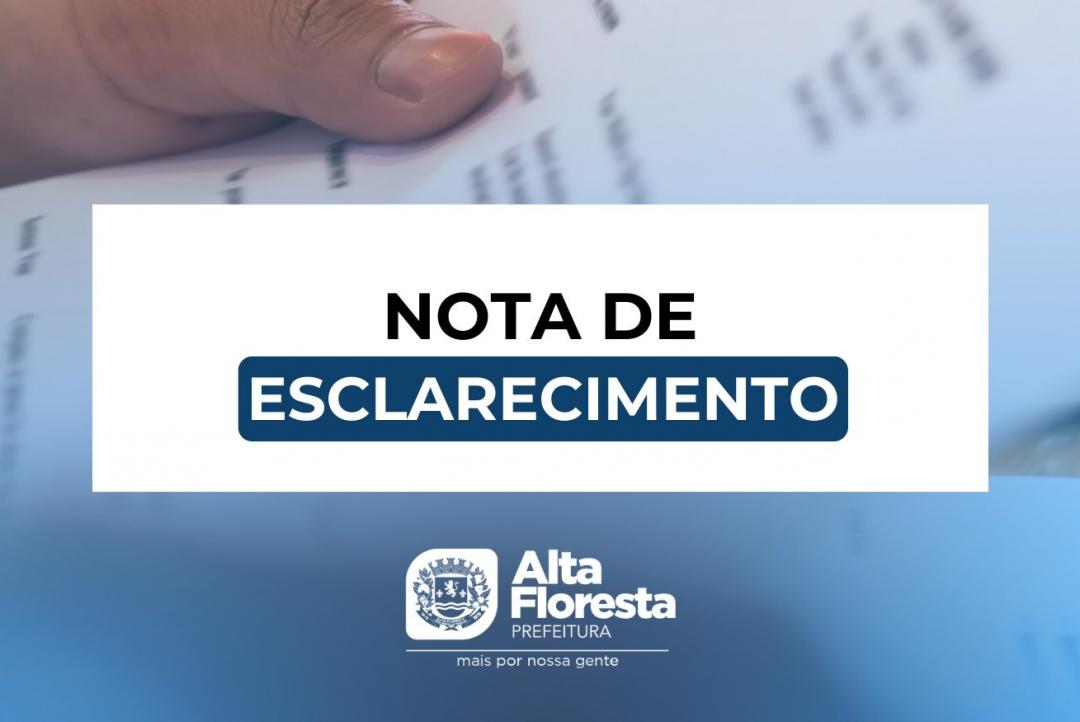 Nota de Esclarecimento - Processo Seletivo Público