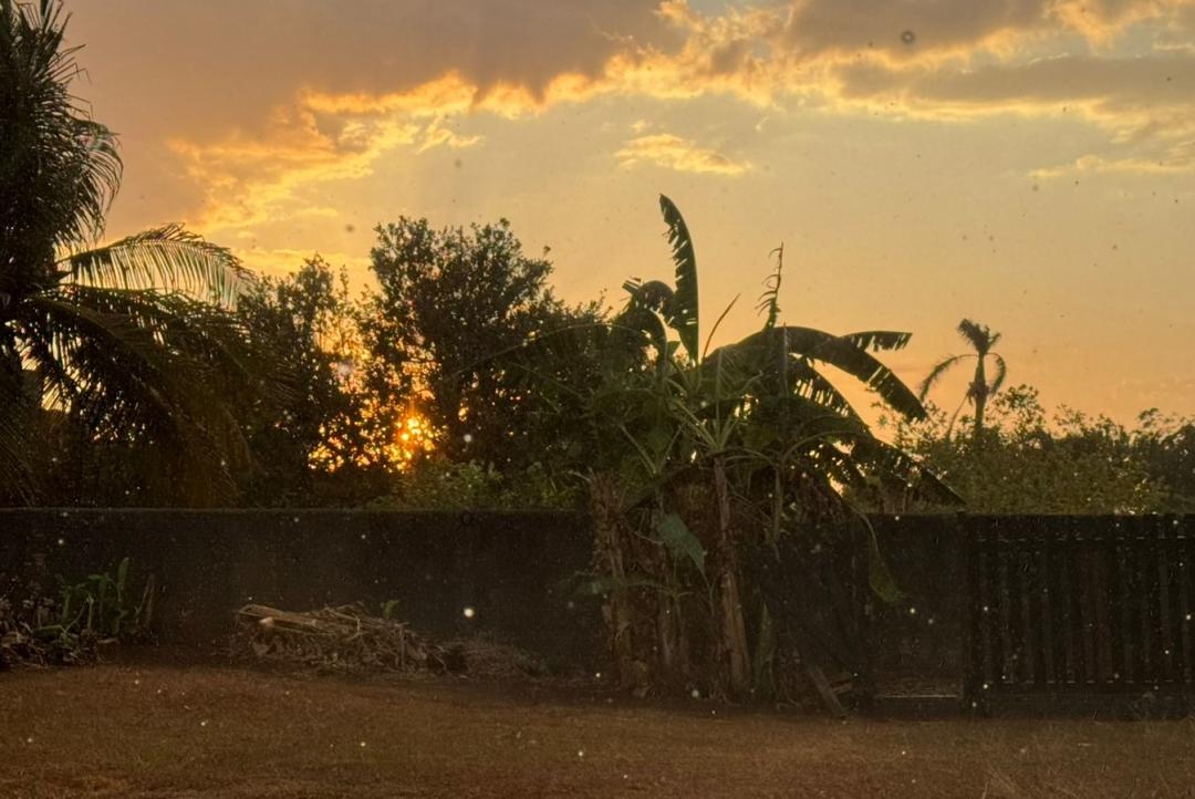 Chuva derruba a temperatura e realça o pôr do sol em Alta Floresta  
