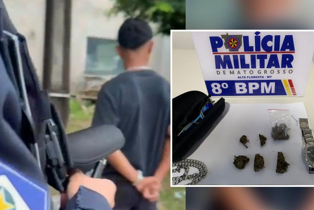 Menor é apreendido com porção de maconha durante ronda policial em Alta Floresta
