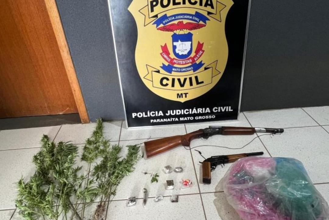 Homem é preso por tráfico de drogas e posse ilegal de arma em Paranaíta