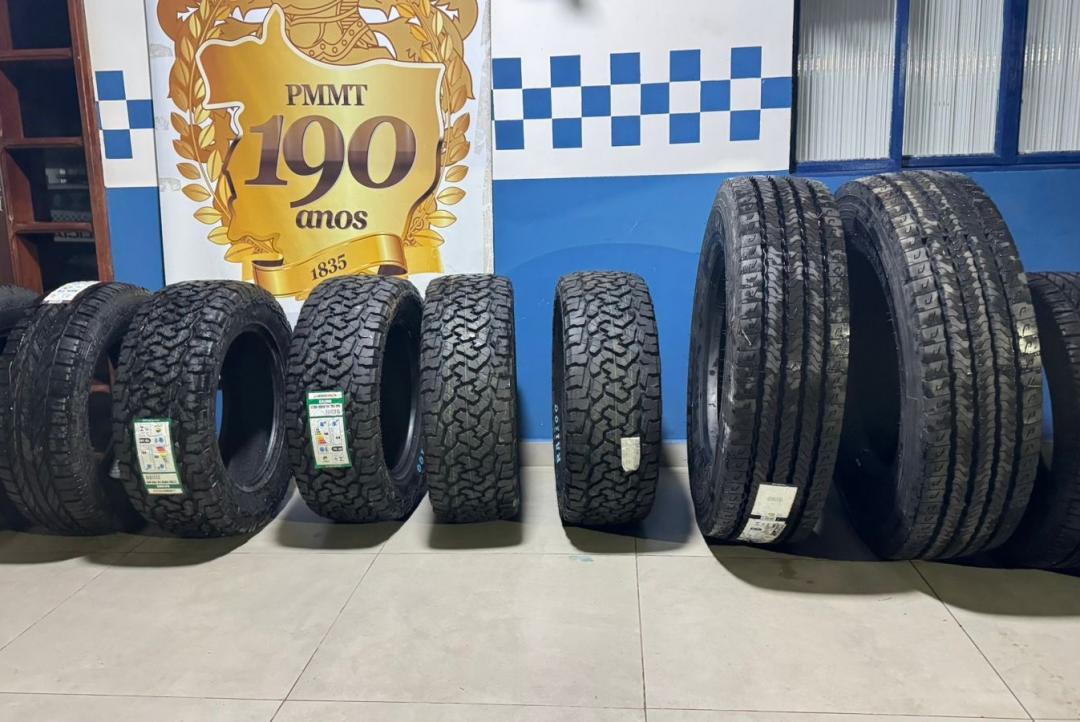PM recupera 10 pneus furtados e prende dois suspeitos após série de diligências em Alta Floresta