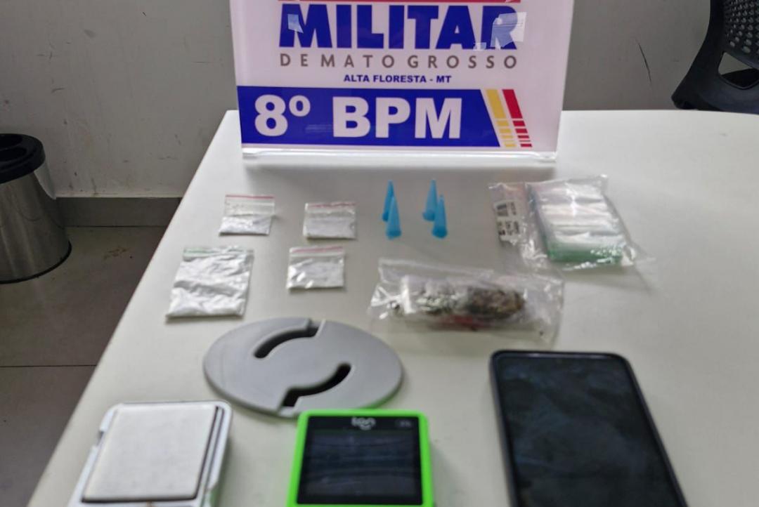 Suspeitos são detidos após perseguição policial e apreensão de drogas em Alta Floresta