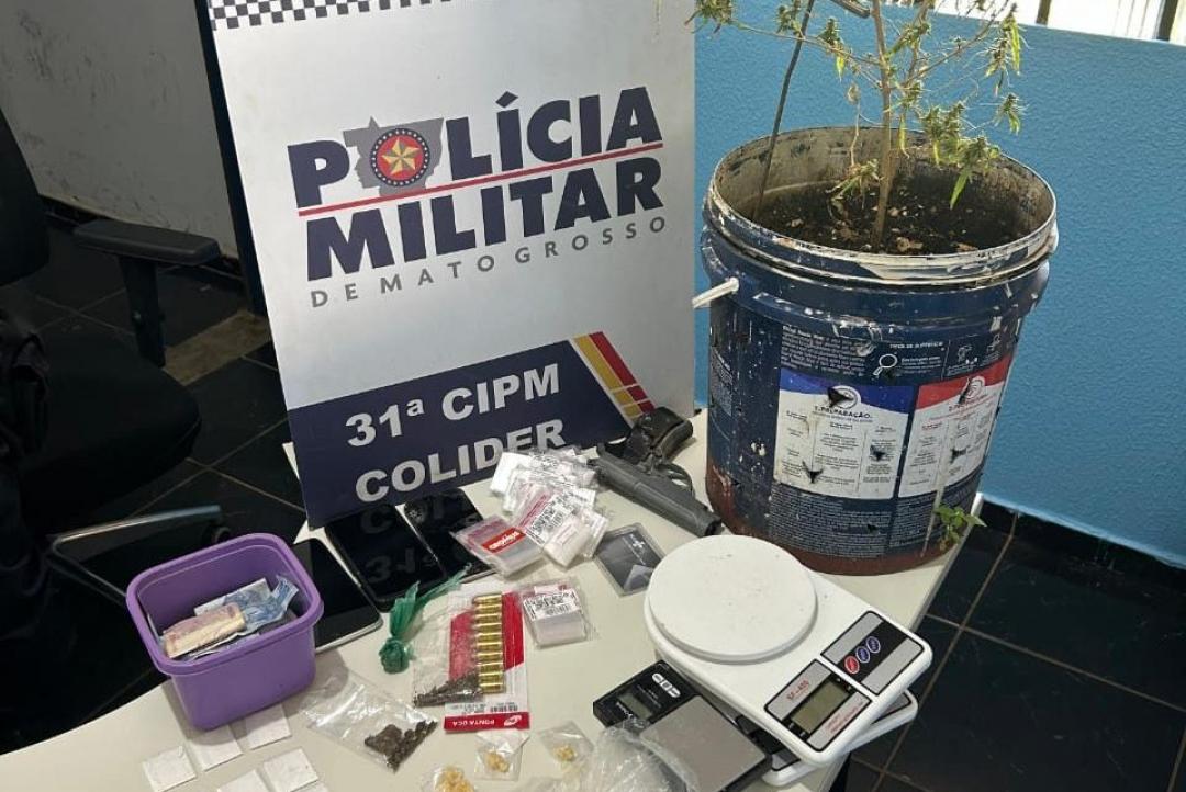 Jovem é preso e adolescente apreendida por tráfico de drogas no Centro de Alta Floresta