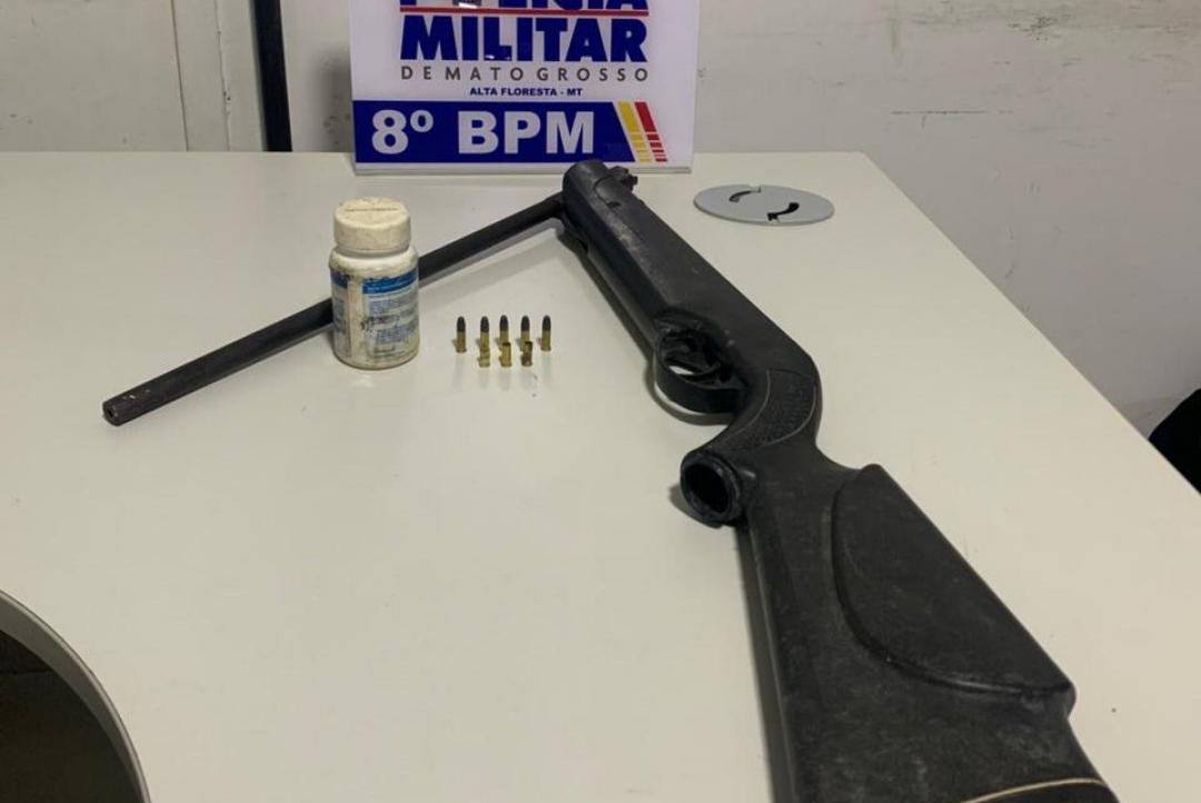 Idoso é detido por atirar contra gato com arma adulterada na zona rural de Alta Floresta