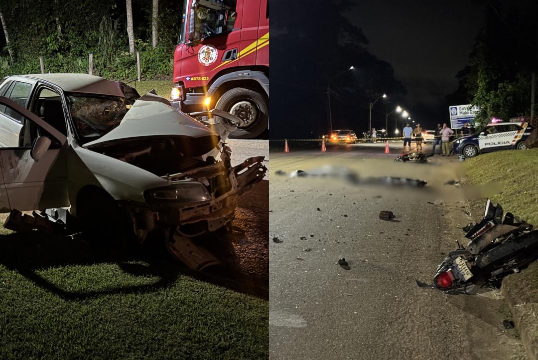 Tragédia na Perimetral Teles Pires: acidente entre carro e motos deixa dois jovens mortos