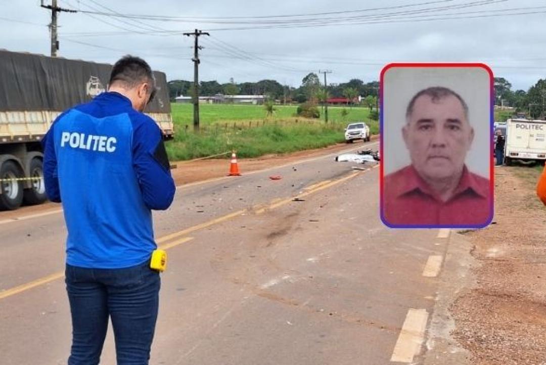 Motociclista morre em colisão com caminhão na MT-208 em Alta Floresta