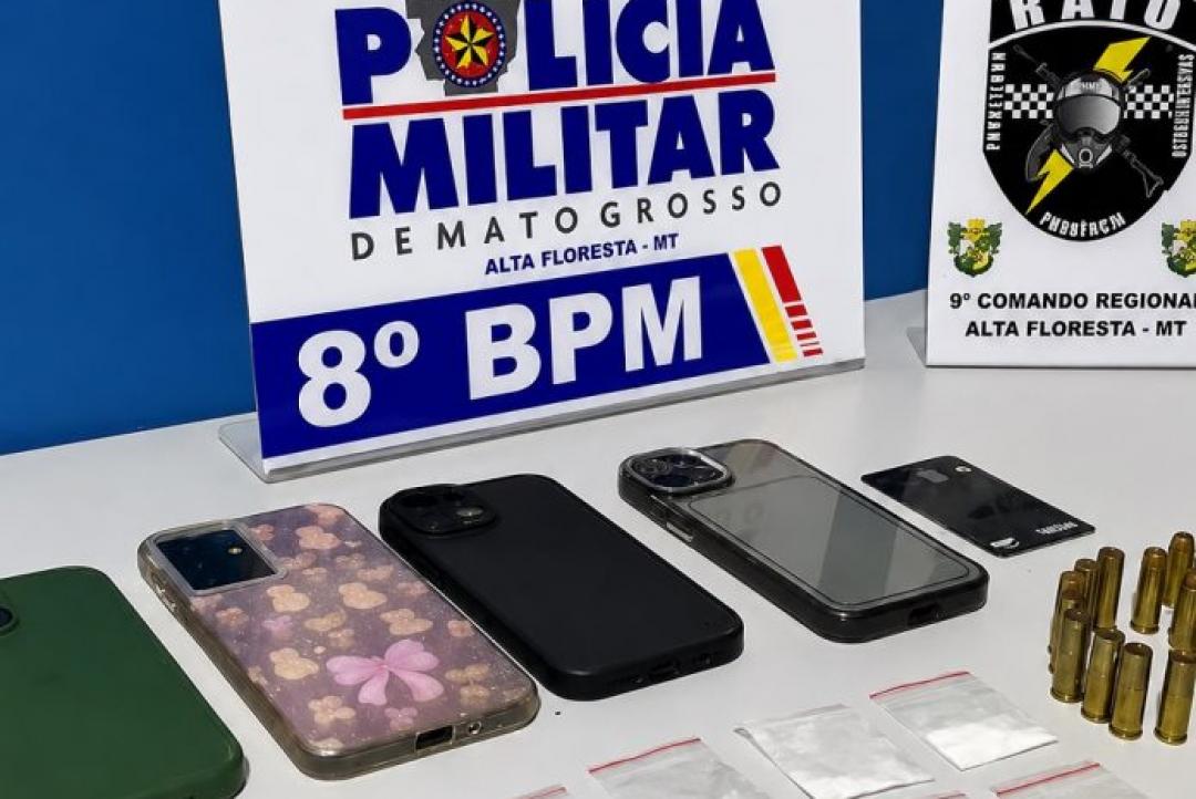 Equipe RAIO apreende drogas, arma e munições no bairro Bom Pastor em Alta Floresta