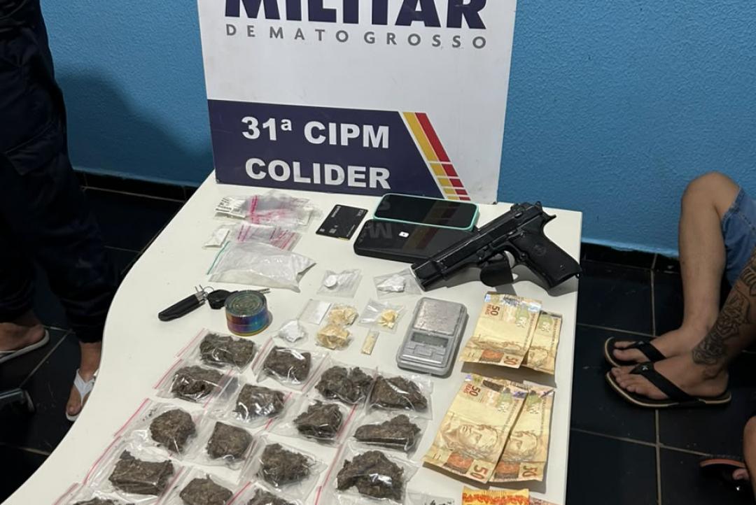 Jovem de 19 anos e adolescente são conduzidos por suspeita de tráfico de drogas em Colíder