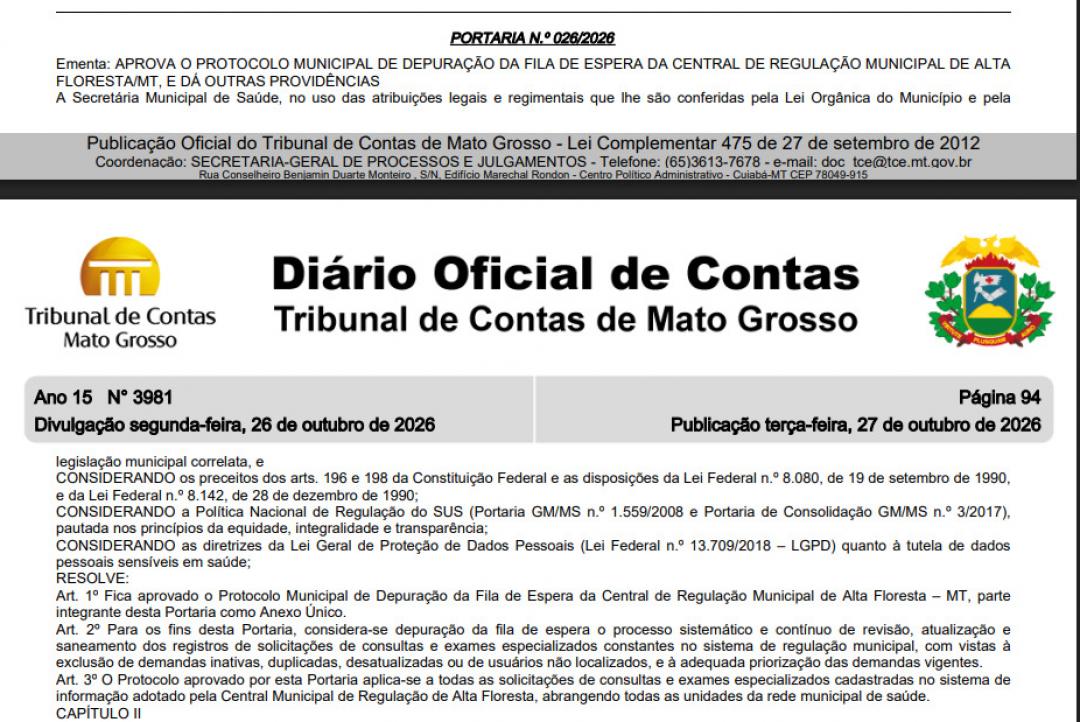 Em meio à crise dos exames, Prefeitura de Alta Floresta cria protocolo para dar baixa em solicitações na fila da Saúde
