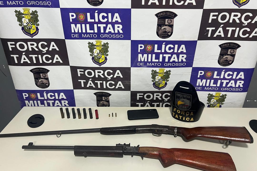 Força Tática prende homem por violência doméstica e disparo de arma em residência